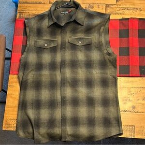 Nasty Pig Men's Sleeveless Plaid Shirt-NWT